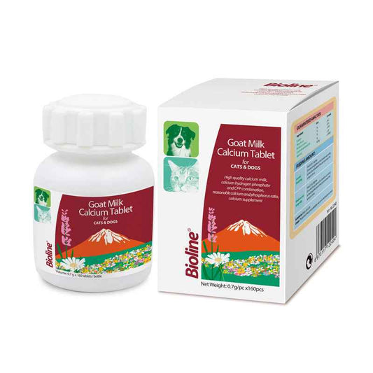 Natural Goat Milk Calcium Tablets for Dogs & Cats - High Absorption, Supports Bones & Teeth - Pawembrace.com