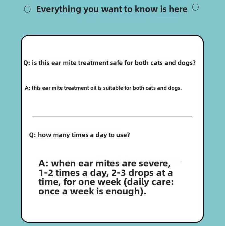Natural Plant-Based Ear Mite Oil for Cats & Dogs - Gentle Ear Canal Cleaner, Removes Mites, Stops Itch & Inflammation, Safe Non-Irritating, pH Balanced, Vet Recommended - Pawembrace.com