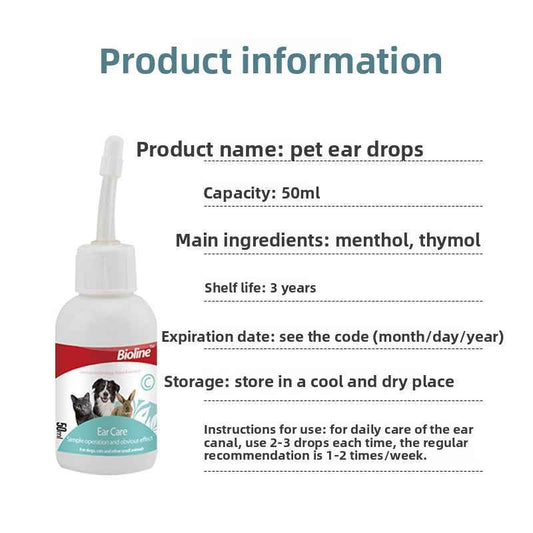 Natural Gentle Pet Ear Cleaner Drops | Dogs & Cats – Deep Cleans Ear Wax, Prevents Ear Infections, Soothes Ear Canal, Non-Irritating, Safe Ear Care Solution - Pawembrace.com