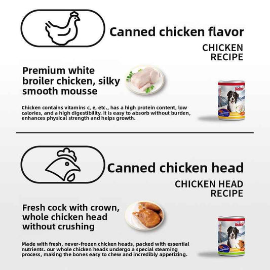 375g Large Can Wet Dog Food | Natural High Meat Content Canned Dog Food – Premium Meat, Balanced Nutrition, Grain-Free, No Additives, Safe & Delicious for All Ages - Pawembrace.com