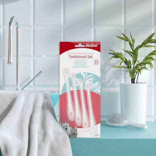 Cat Toothbrush with Small Head & Ultra-Soft Bristles | Gentle Gum Care, Reduces Plaque & Bad Breath, Safe & Easy to Use - Pawembrace.com