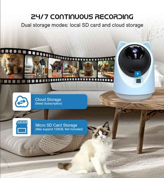 AI Pet Camera with Auto Tracking Laser Toy | Smart Pet Monitor - Pawembrace.com