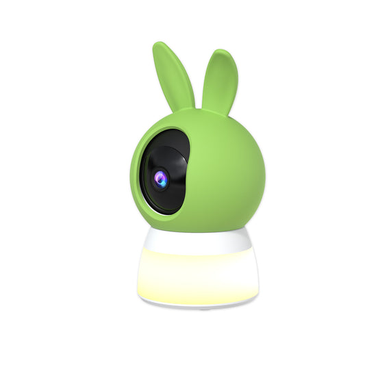 Home Night Light Security Camera - Warm Light 2K HD Night Vision, 360° Pan-Tilt PTZ Rotation, iCSee App Remote Viewing, Safe Eye-Friendly Baby/Pet Monitor - Pawembrace.com