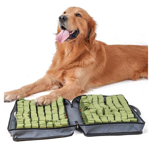 Portable Dog Snuffle Box with Handle: Foldable Puzzle Slow Feeder & Training Toy - Pawembrace.com