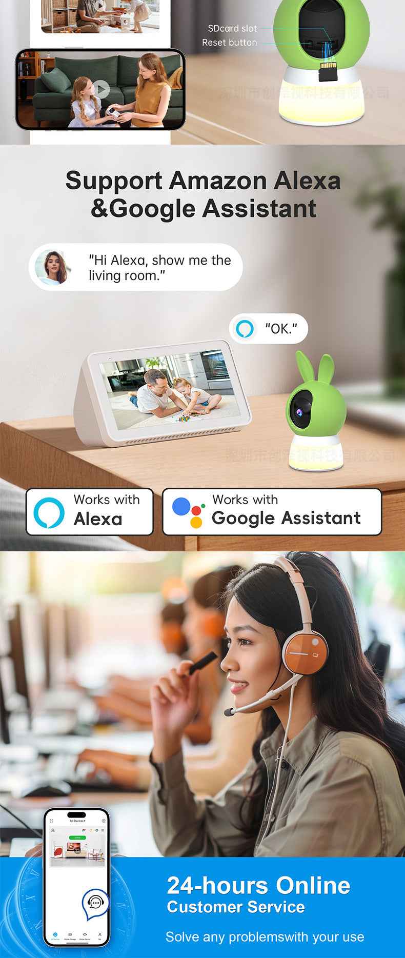 2K HD Night Light Security Camera – 360° PTZ, iCSee App, Baby & Pet Monitor - Pawembrace.com