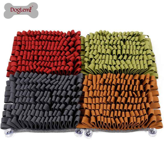 Classic Square Dog Snuffle Mat - Treat Hiding Puzzle Slow Feeder Bowl, Bite-Resistant Stress Relief Training Interactive Pet Toy - Pawembrace.com