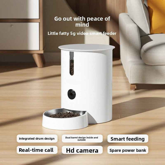 5G Smart Video Pet Feeder with Ultra Wide Angle Camera - Multi-Account Sharing Anti-Slip Anti-Collision Automatic Cat Feeder