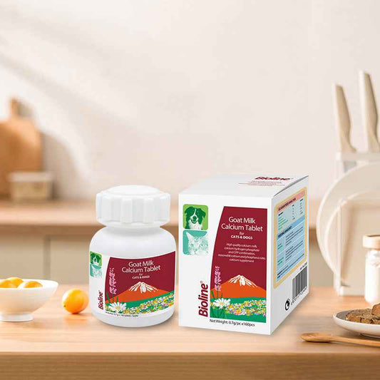 Natural Goat Milk Calcium Tablets for Dogs & Cats - High Absorption, Supports Bones & Teeth - Pawembrace.com