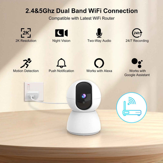 Smart Home WiFi PTZ Camera – iCSEE Voice Intercom, Tuya Compatible, Pan/Tilt Zoom Security - Pawembrace.com