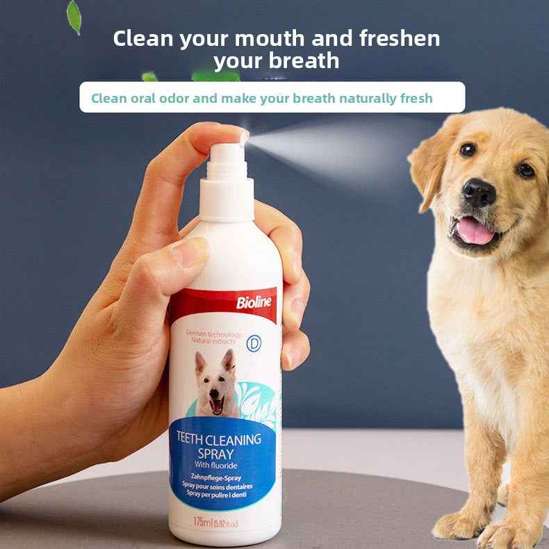 Natural Food-Grade Dog Dental Spray & Breath Freshener - Reduces Plaque & Tartar, Alcohol-Free, Veterinarian Recommended Oral Care for Dogs - Pawembrace.com