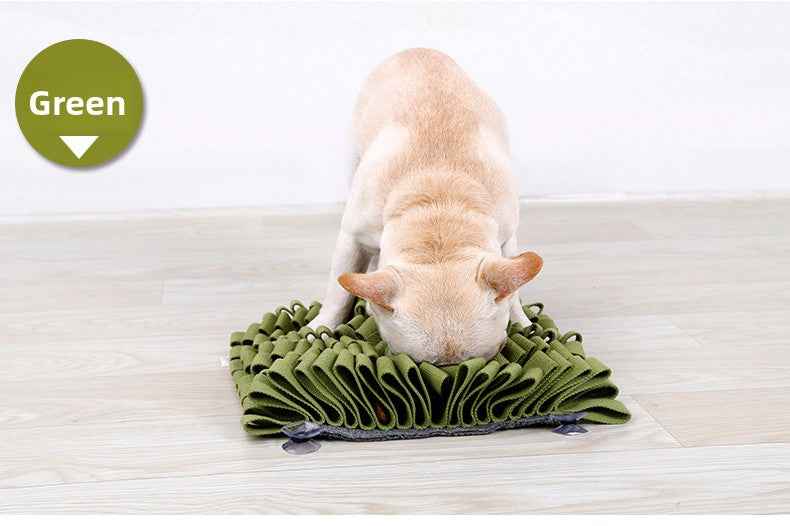 Classic Square Dog Snuffle Mat - Treat Hiding Puzzle Slow Feeder Bowl, Bite-Resistant Stress Relief Training Interactive Pet Toy - Pawembrace.com