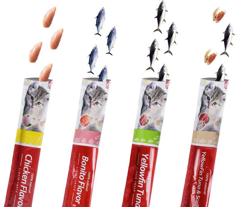 Pet cat treats in stock for wholesale, suitable for adult and young cats, nutritional fattening wet food, pet cat snacks - Pawembrace.com