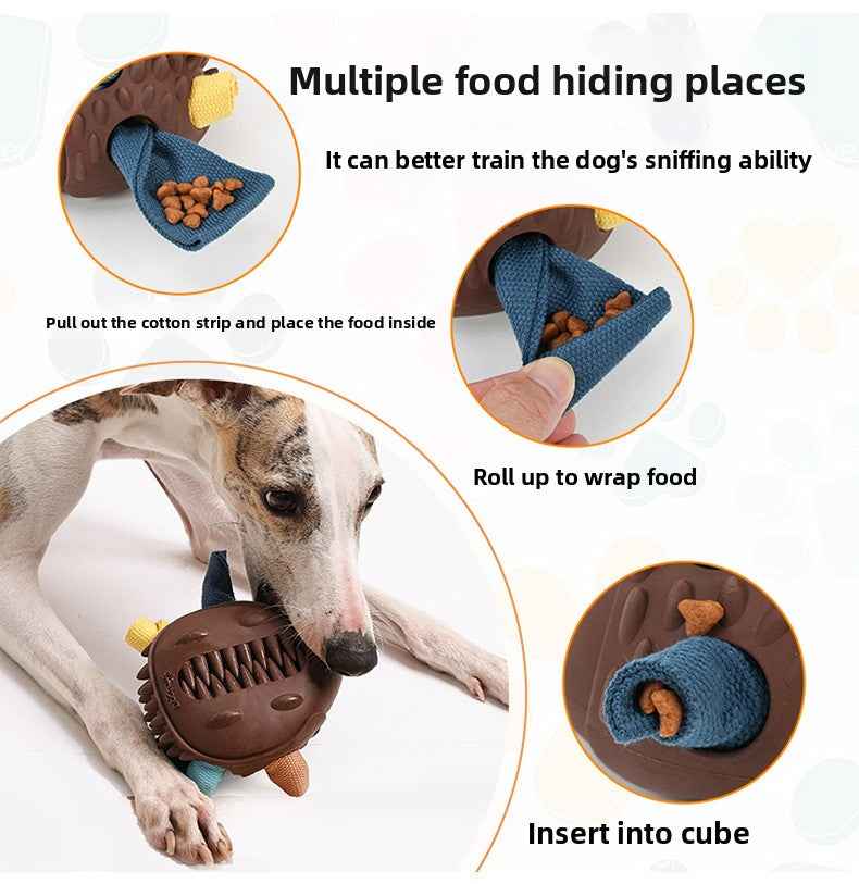 Hedgehog Dog Interactive Hide Treat Toy - Natural Rubber Treat Dispensing Ball, Teething Lick Toy for Boredom Relief & Training, Premium Pet Enrichment Supplies - Pawembrace.com