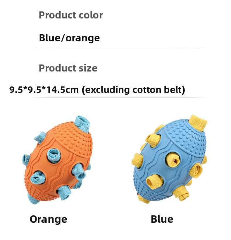 Rugby Ball Dog Snuffle Puzzle Toy - Interactive Treat Hiding & Dispensing Sniffing Enrichment Ball - Pawembrace.com