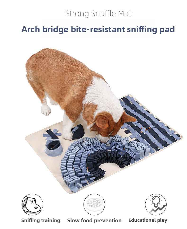 Dog Arch Bridge Snuffle Mat - Treat Hiding Slow Feeder Puzzle Training Boredom Buster Interactive Pet Toy Pad - Pawembrace.com