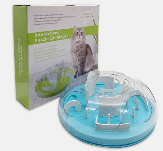 Interactive Puzzle Slow Feeder Bowl for Cats – Training & Enrichment Toy Combo - Pawembrace.com