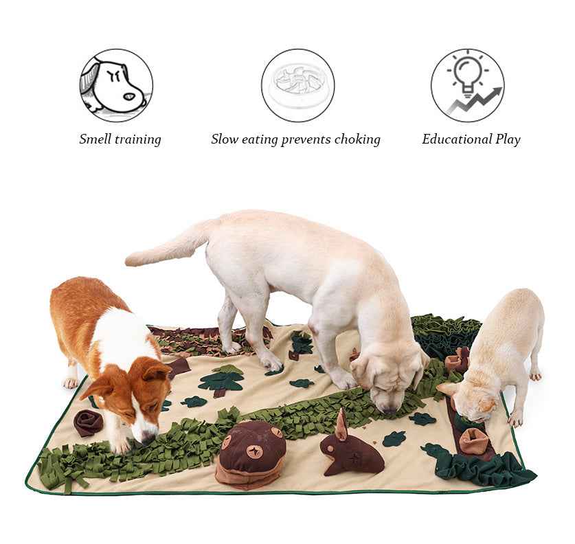 Extra Large Dog Snuffle Mat – Interactive Nosework Puzzle Toy, Slow Feeder for Mental Stimulation & Anxiety Relief - Pawembrace.com