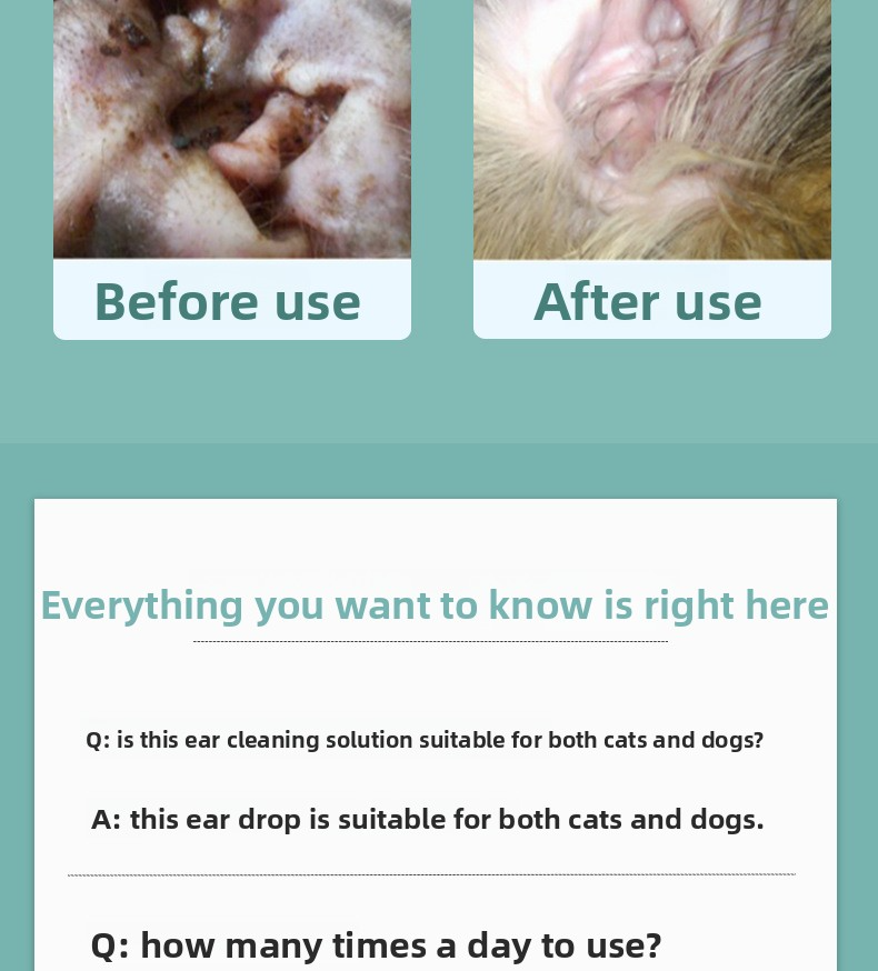 Natural Pet Ear Cleaner Drops for Dogs & Cats – Wax Removal, Soothes & Safe Care - Pawembrace.com