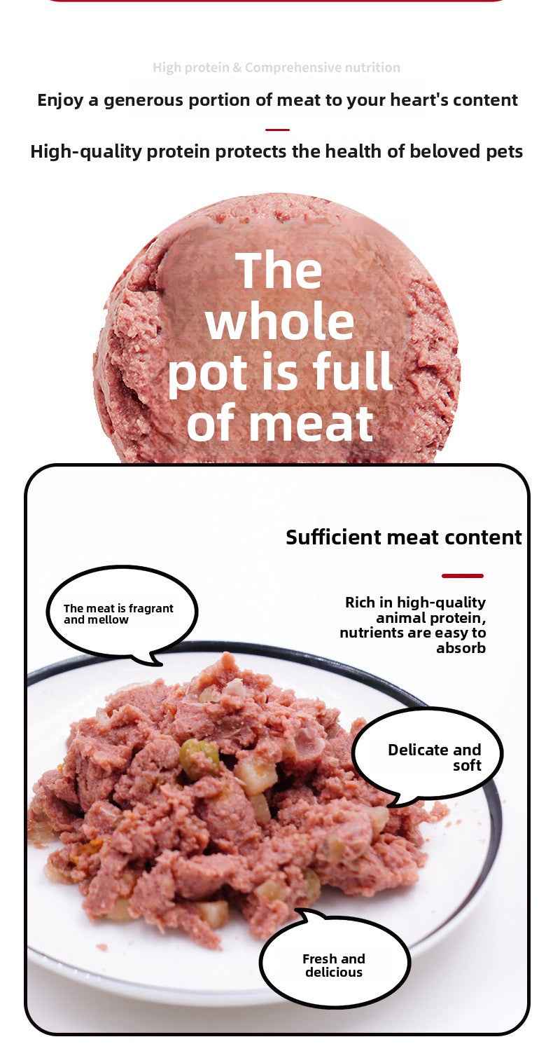 375g Large Can Premium Fresh Meat High-Protein Wet Cat Food - Natural Ingredients, No Additives, Nutritious & Delicious Healthy Snack for Cats - Pawembrace.com
