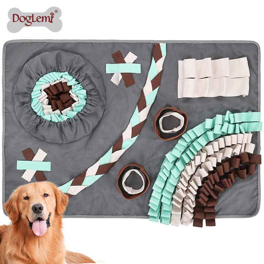 Dog Snuffle Mat - Puzzle Fun Boredom Buster Treat Hiding Training Interactive Pet Toy & Supplies - Pawembrace.com