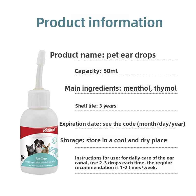 Natural Gentle Pet Ear Cleaner Drops | Dogs & Cats – Deep Cleans Ear Wax, Prevents Ear Infections, Soothes Ear Canal, Non-Irritating, Safe Ear Care Solution - Pawembrace.com