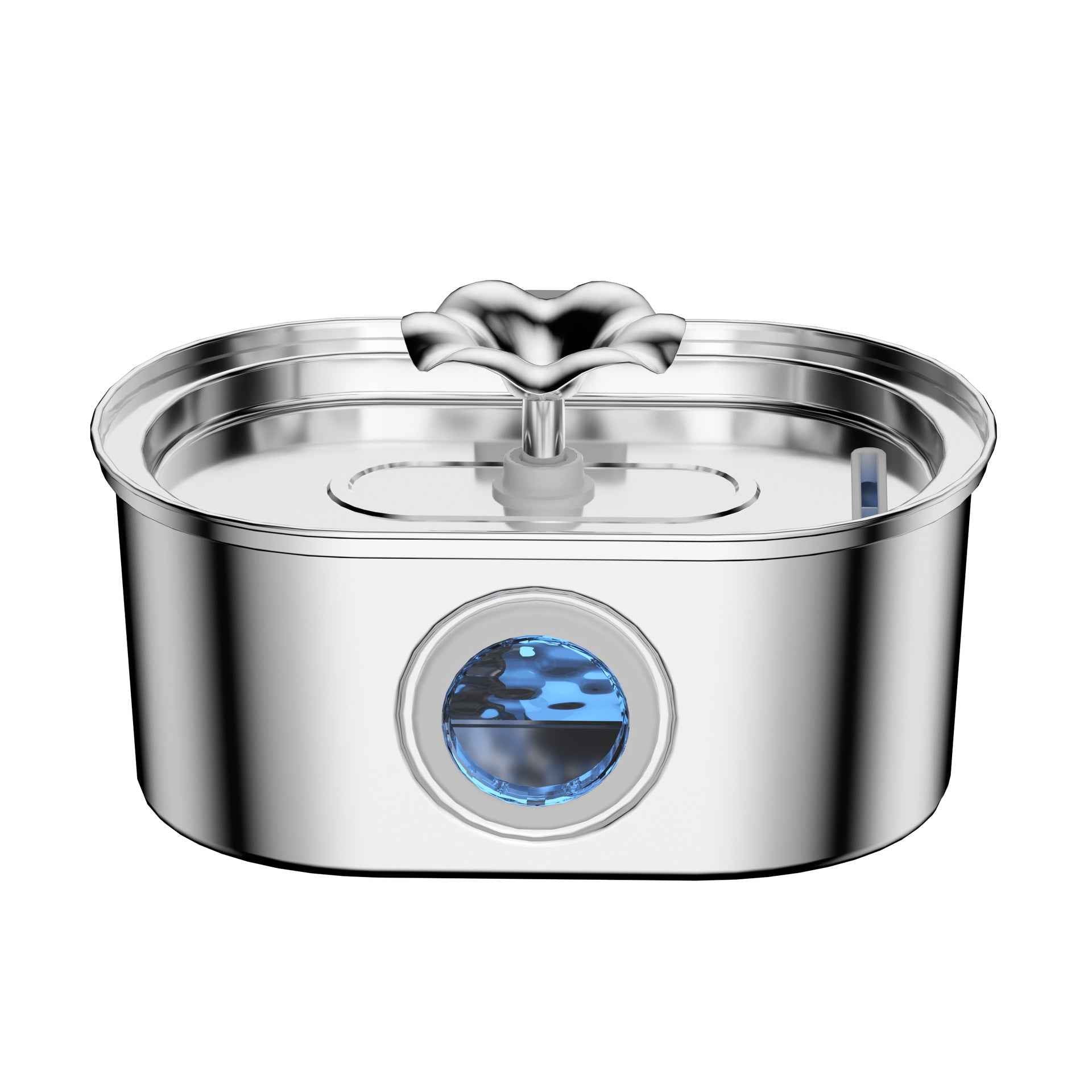 3.2L Stainless Steel Automatic Round Cat Water Fountain with Circulating Water - Pet Drinking Dispenser - Pawembrace.com