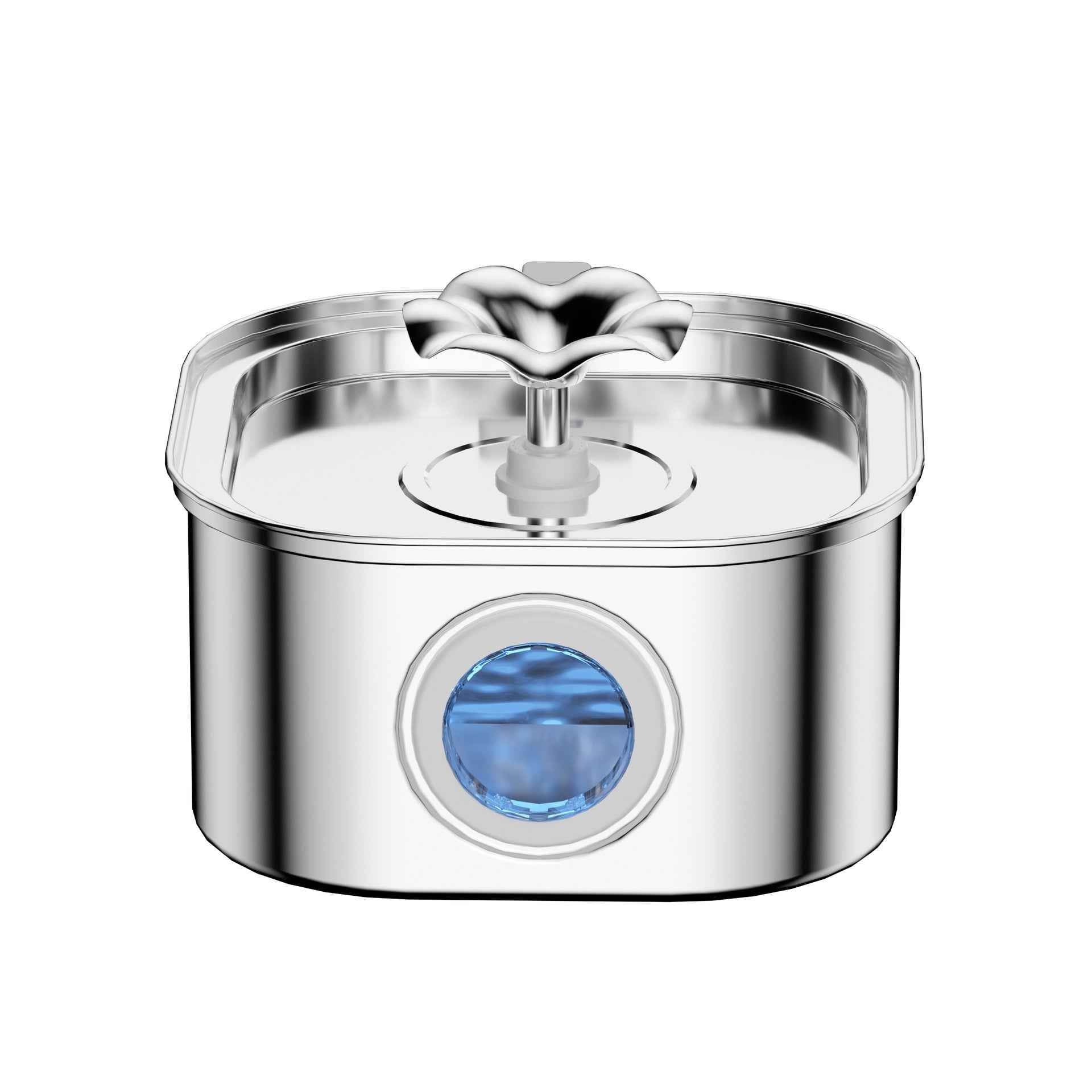 3.2L Stainless Steel Automatic Round Cat Water Fountain with Circulating Water - Pet Drinking Dispenser - Pawembrace.com