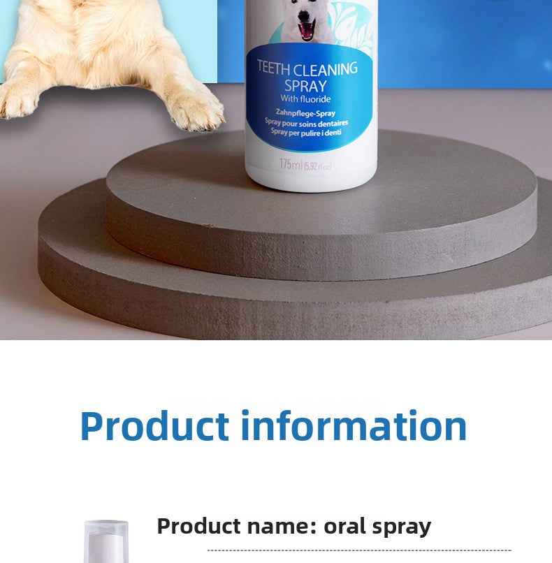 Natural Food-Grade Dog Dental Spray & Breath Freshener - Reduces Plaque & Tartar, Alcohol-Free, Veterinarian Recommended Oral Care for Dogs - Pawembrace.com