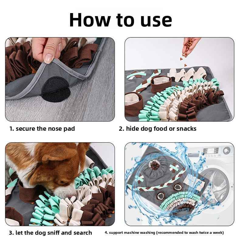 Dog Snuffle Mat - Puzzle Fun Boredom Buster Treat Hiding Training Interactive Pet Toy & Supplies - Pawembrace.com