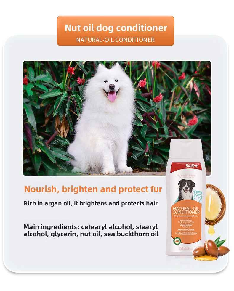 Natural Plant Essence Dog Coat Conditioner - Large Bottle Professional Dog Hair Conditioner for Soft Shiny Detangling, Gentle No-Stimulus, Long-Lasting Fragrance, Vet Recommended for All Breeds - Pawembrace.com