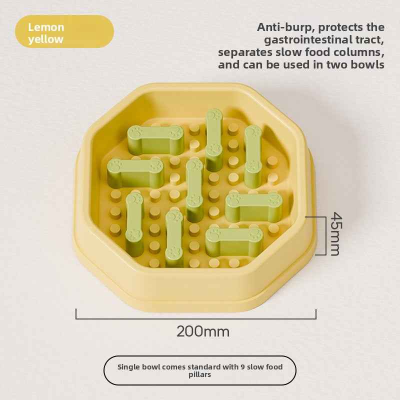 Adjustable Slow Feeder Dog Bowl - Anti-Choke Slow Feed Bowl with Non-Slip Base, Prevent Gulping & Tipping, Safe Interactive Pet Bowl for Dogs & Cats - Pawembrace.com
