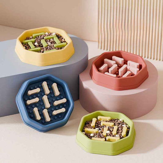 Adjustable Slow Feeder Dog Bowl - Anti-Choke Slow Feed Bowl with Non-Slip Base, Prevent Gulping & Tipping, Safe Interactive Pet Bowl for Dogs & Cats - Pawembrace.com
