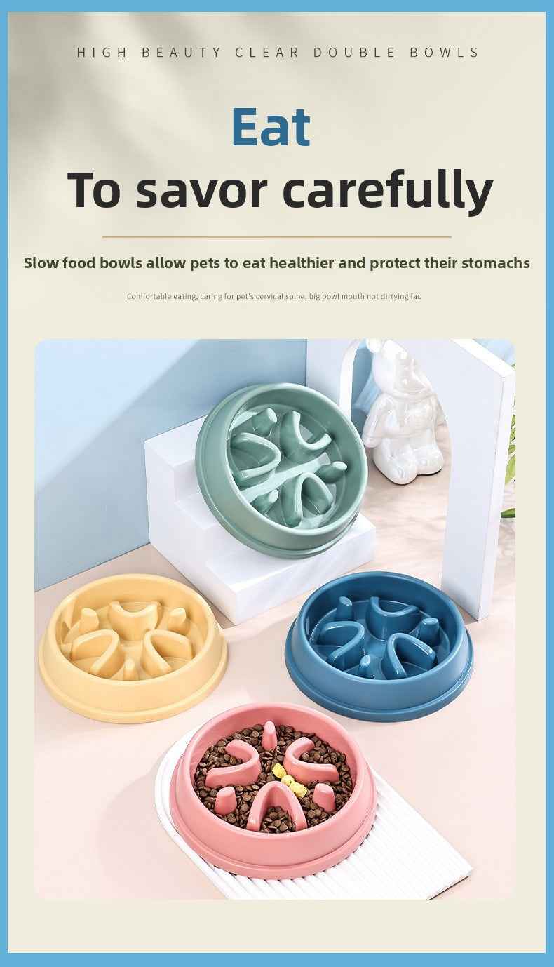 Dog Slow Feeder Bowl - Anti-Choke Non-Slip Anti-Tip Pet Bowl, Amazon Bestseller Safe Slow Feeding Dish for Dogs & Cats - Pawembrace.com