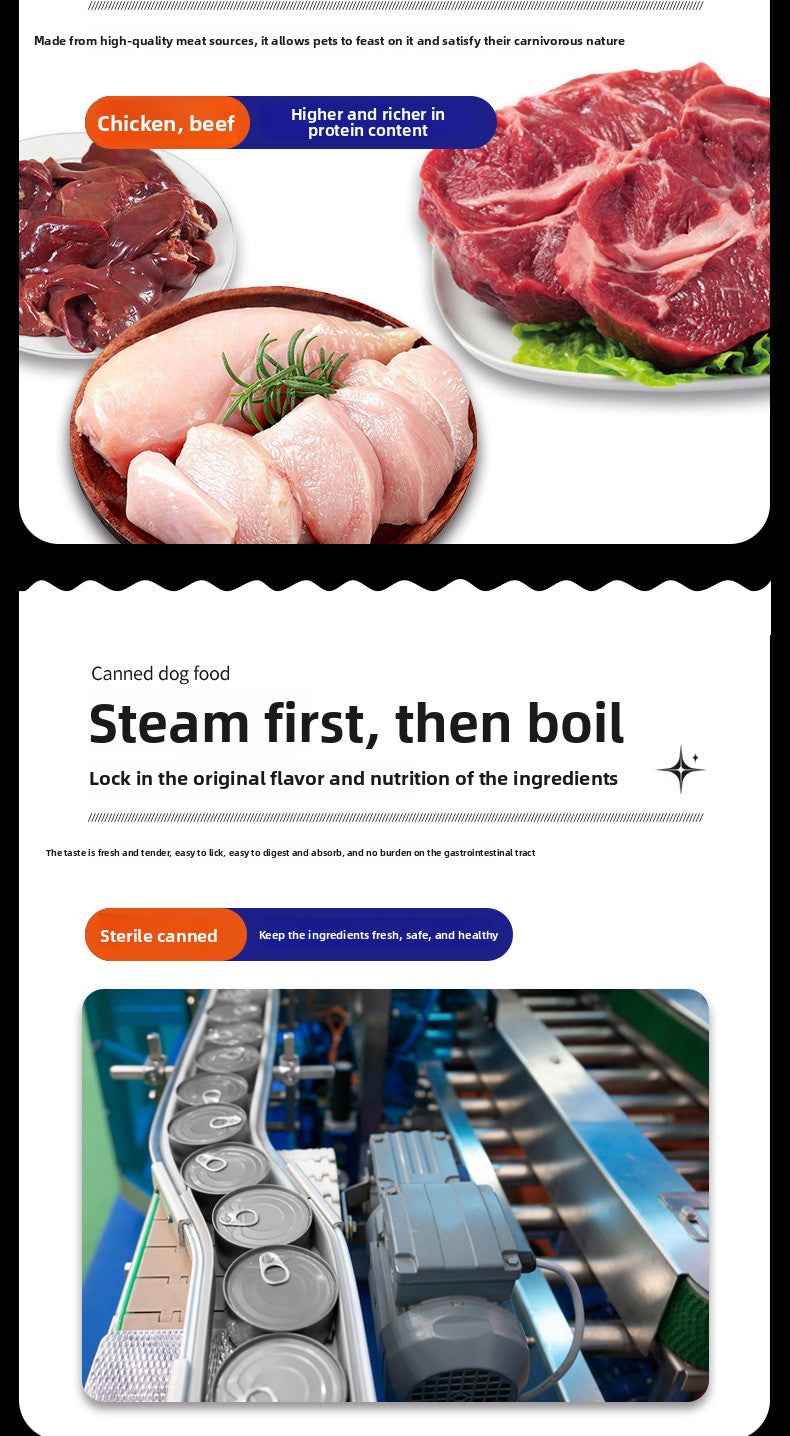 375g Large Can Premium Fresh Meat High-Protein Wet Cat Food - Natural Ingredients, No Additives, Nutritious & Delicious Healthy Snack for Cats - Pawembrace.com