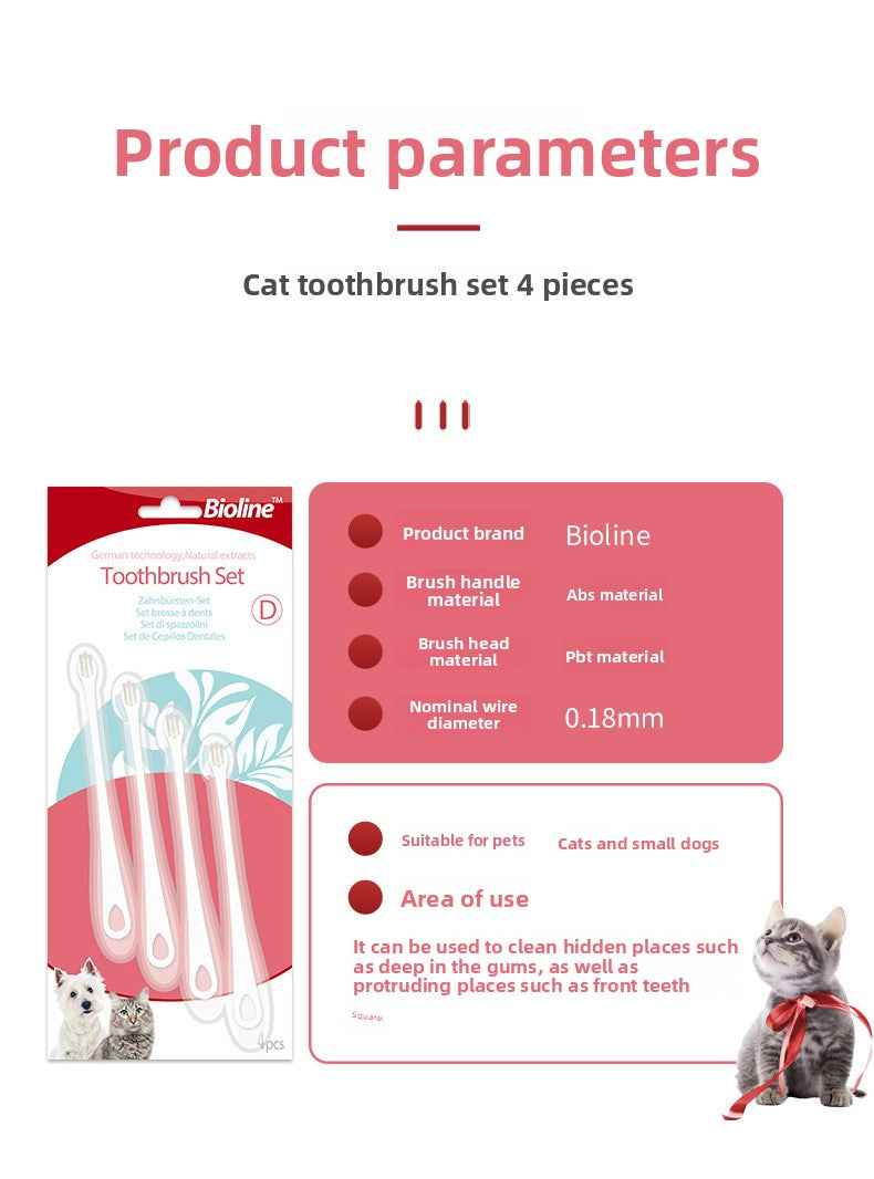 Cat Toothbrush with Small Head & Ultra-Soft Bristles | Gentle Gum Care, Reduces Plaque & Bad Breath, Safe & Easy to Use - Pawembrace.com