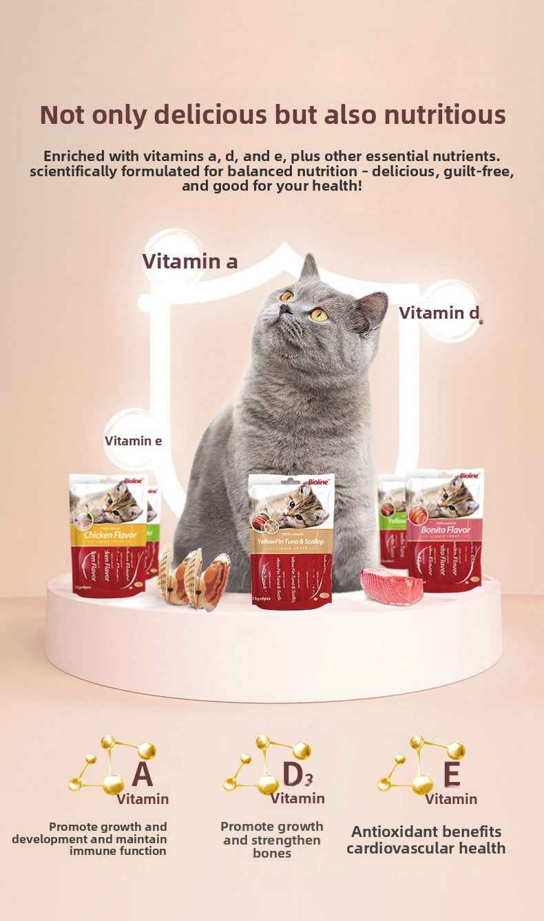 Pet cat treats in stock for wholesale, suitable for adult and young cats, nutritional fattening wet food, pet cat snacks - Pawembrace.com