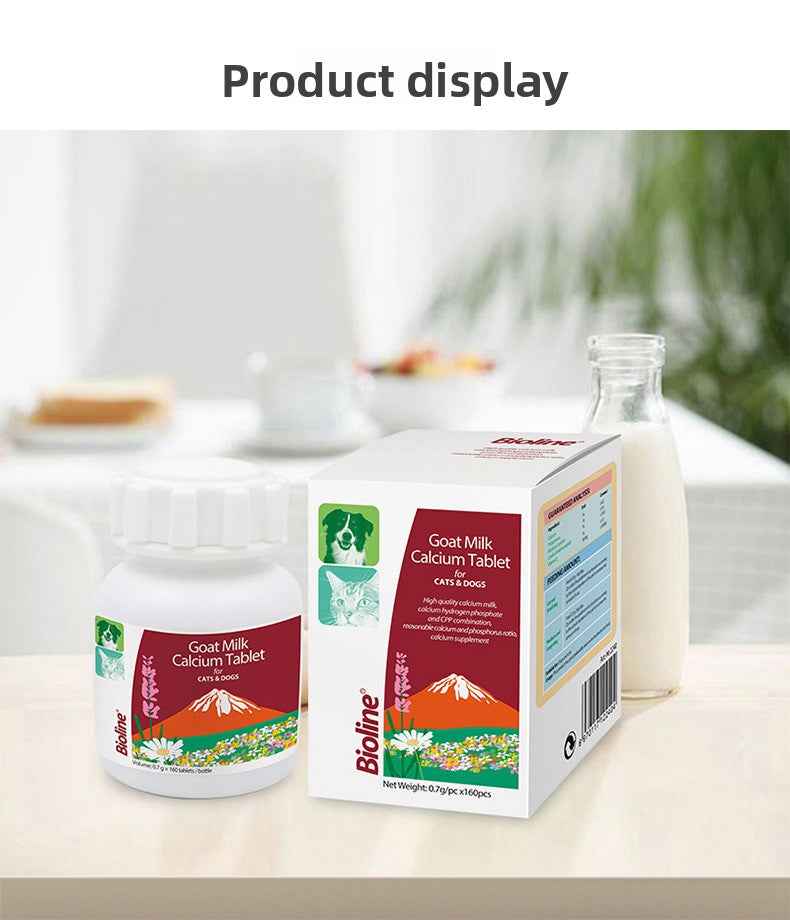 Natural Goat Milk Calcium Tablets | Dogs & Cats High Absorption Supplement – Supports Strong Bones & Teeth, Gentle Digestion, Safe for All Ages - Pawembrace.com