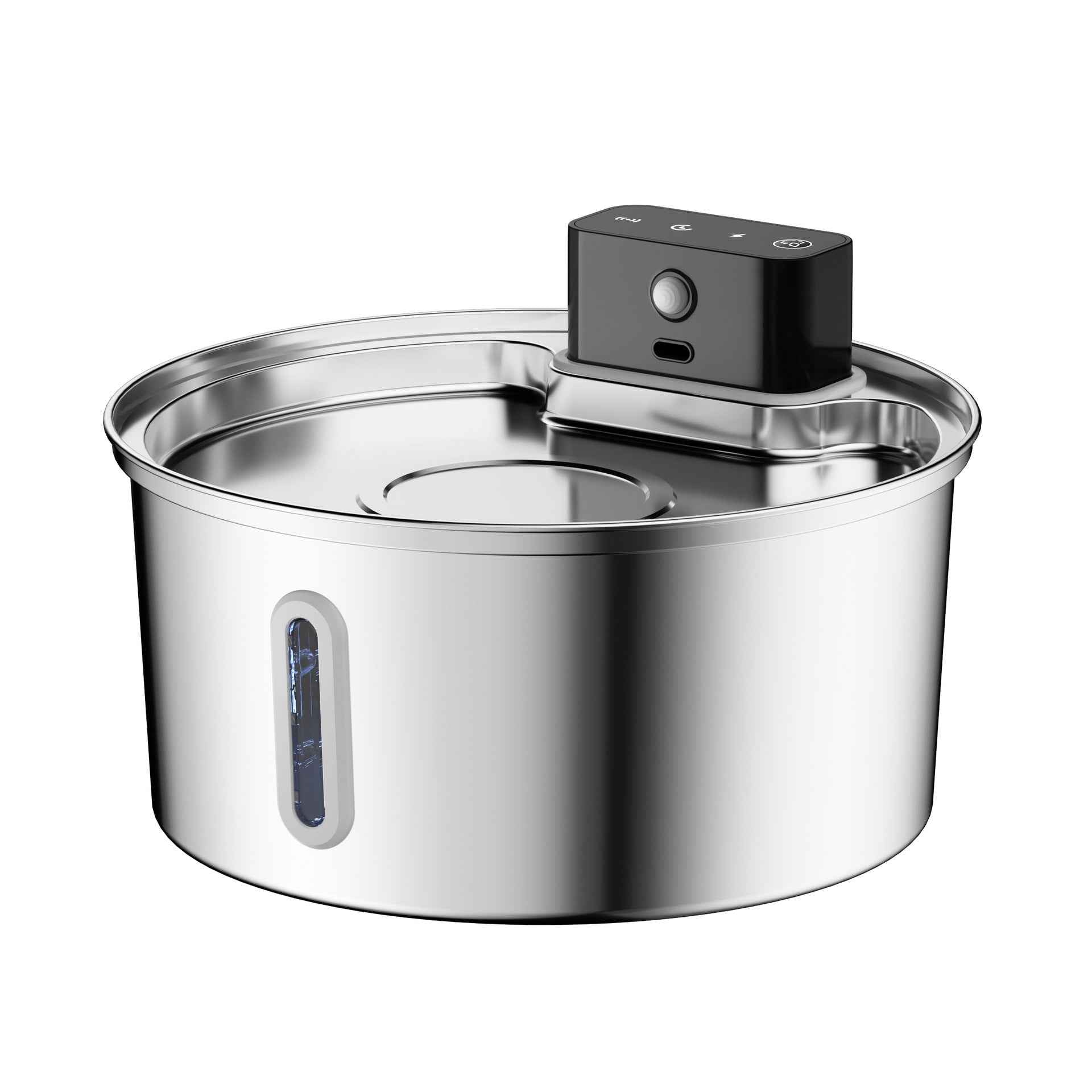 3.2L Stainless Steel Automatic Round Cat Water Fountain with Circulating Water - Pet Drinking Dispenser - Pawembrace.com