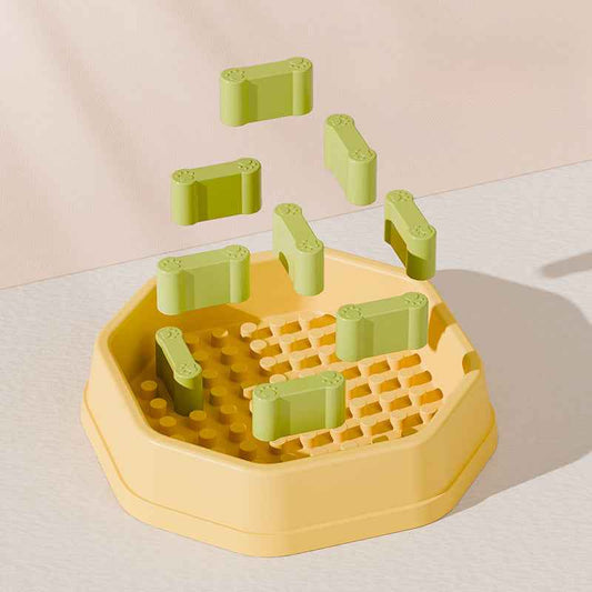 Adjustable Slow Feeder Dog Bowl - Anti-Choke Slow Feed Bowl with Non-Slip Base, Prevent Gulping & Tipping, Safe Interactive Pet Bowl for Dogs & Cats - Pawembrace.com