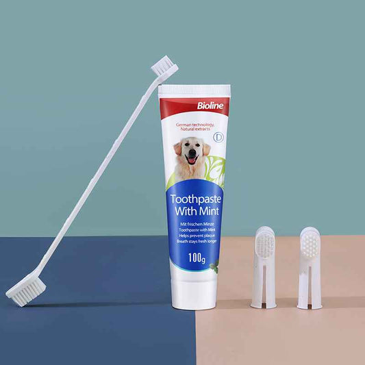 Mint Flavor Dog Toothpaste Kit | Natural Gentle Formula for Dogs – Freshens Breath, Reduces Plaque & Tartar, Safe & Edible - Pawembrace.com