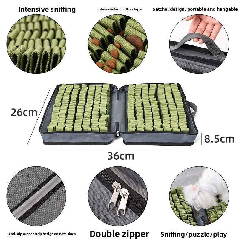 New Portable Dog Snuffle Box with Handle - Treat Hiding Slow Feeder Puzzle Training Interactive Pet Toy & Supplies - Pawembrace.com