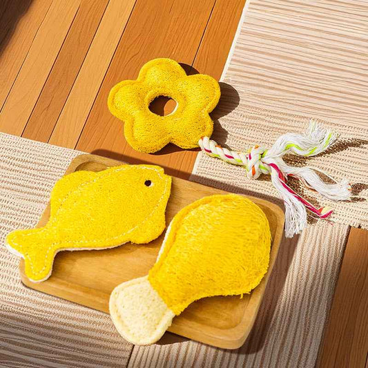 Natural Loofah Catnip Toys: Dental Chew & Teething Toys for Cats & Kittens - Pawembrace.com