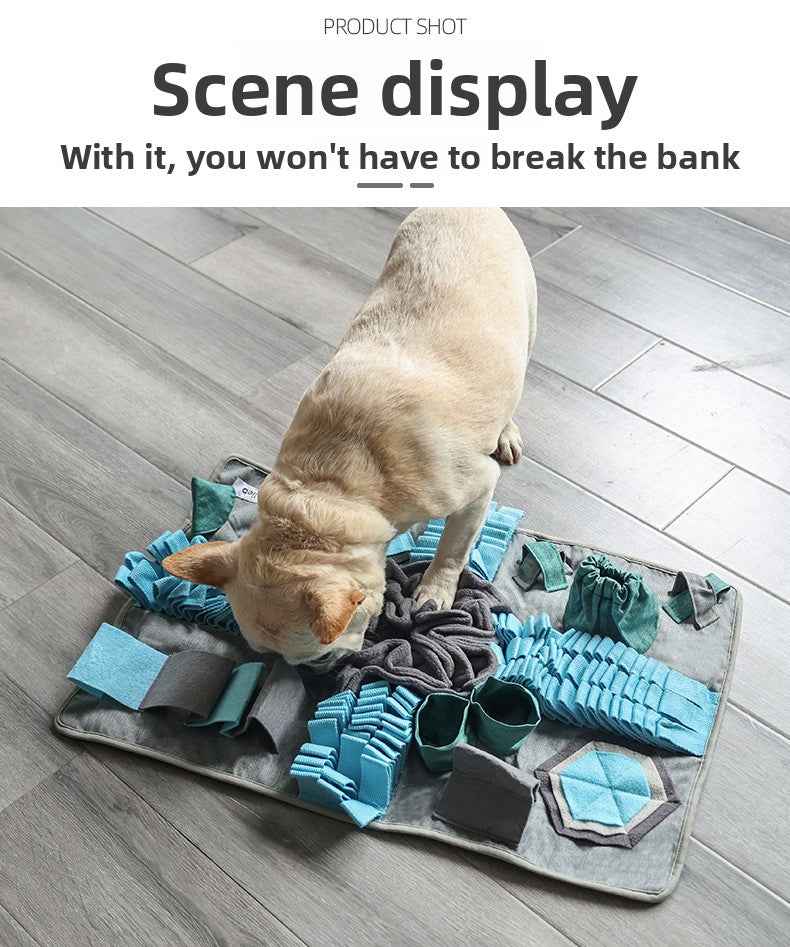 Dog Snuffle Mat Boredom Buster - Energy Burner Mental Stimulation Stress Relief Slow Feeder Training Treat Hiding Blanket Toy for Large & Small Dogs - Pawembrace.com