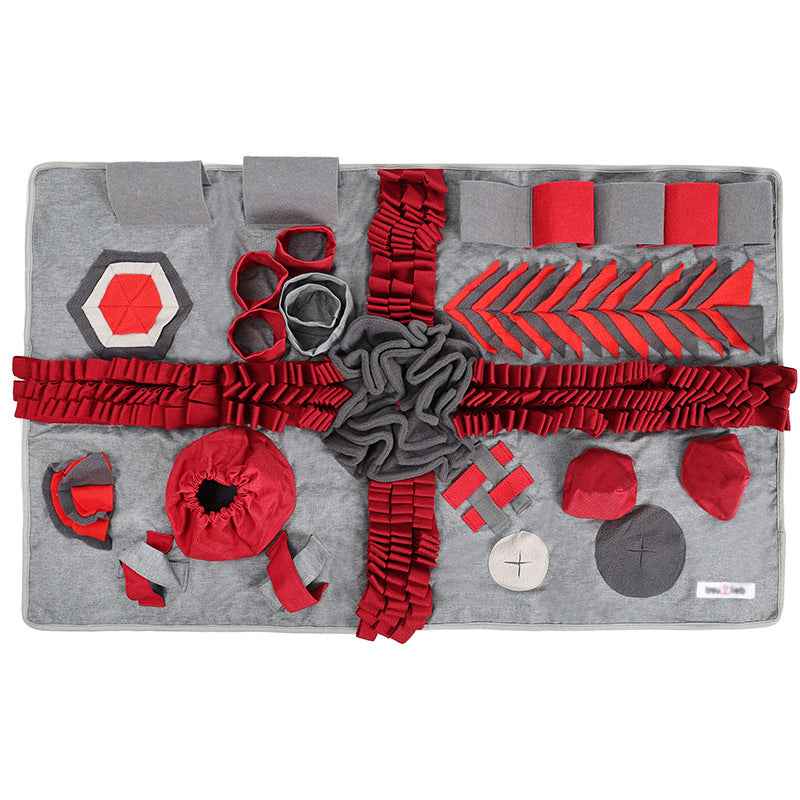 Dog Snuffle Mat Boredom Buster - Energy Burner Mental Stimulation Stress Relief Slow Feeder Training Treat Hiding Blanket Toy for Large & Small Dogs - Pawembrace.com