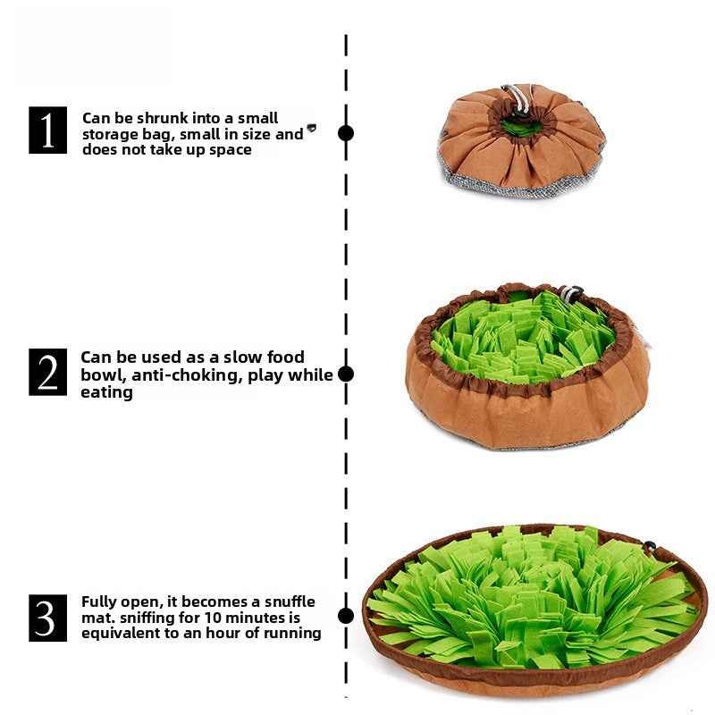 2-in-1 Dog Snuffle Bowl & Mat - Puzzle Treat Hiding Training Stress Relief Interactive Pet Toy & Supplies - Pawembrace.com