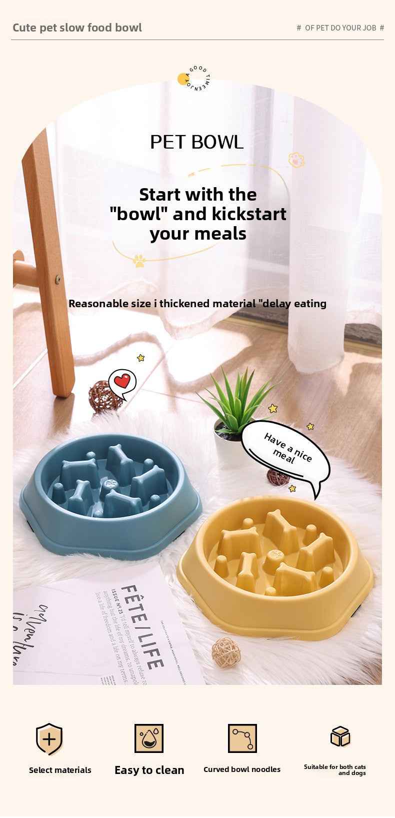 Slow Feeder Dog Bowl for Large Medium Small Dogs & Cats - Anti-Choking Puzzle Bowl, Non-Slip Slow Eating Bowl, Prevents Bloat & Gulping, Durable Pet Feeder Bowl - Pawembrace.com