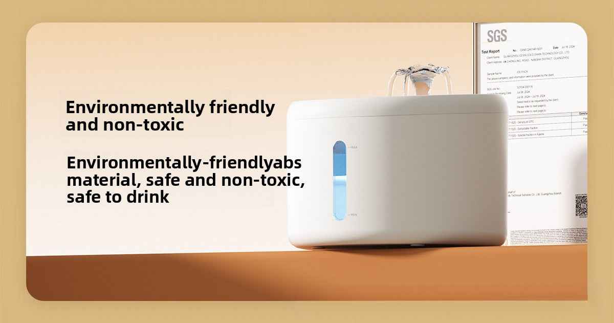 2.4L Automatic Ultra Quiet Cat Water Fountain with Wireless Pump and Real Flowing Water