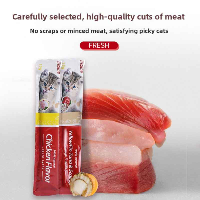 Pet cat treats in stock for wholesale, suitable for adult and young cats, nutritional fattening wet food, pet cat snacks - Pawembrace.com