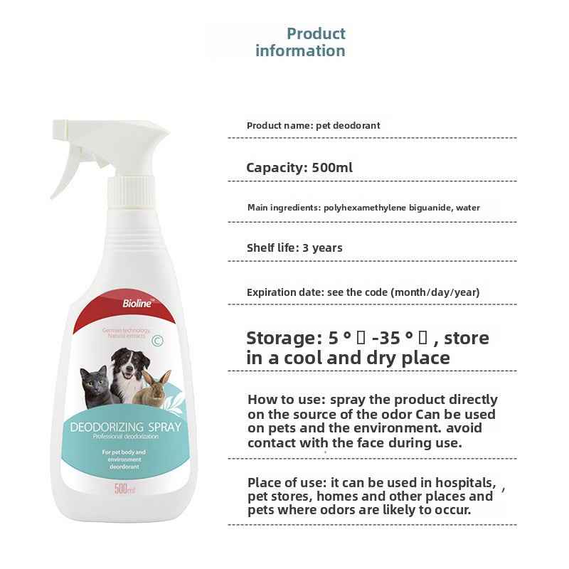 Vet Recommended Bio-Enzyme Pet Odor Eliminator Spray - Cat & Dog Urine Odor Decomposer, Safe & Fast-Acting - Pawembrace.com