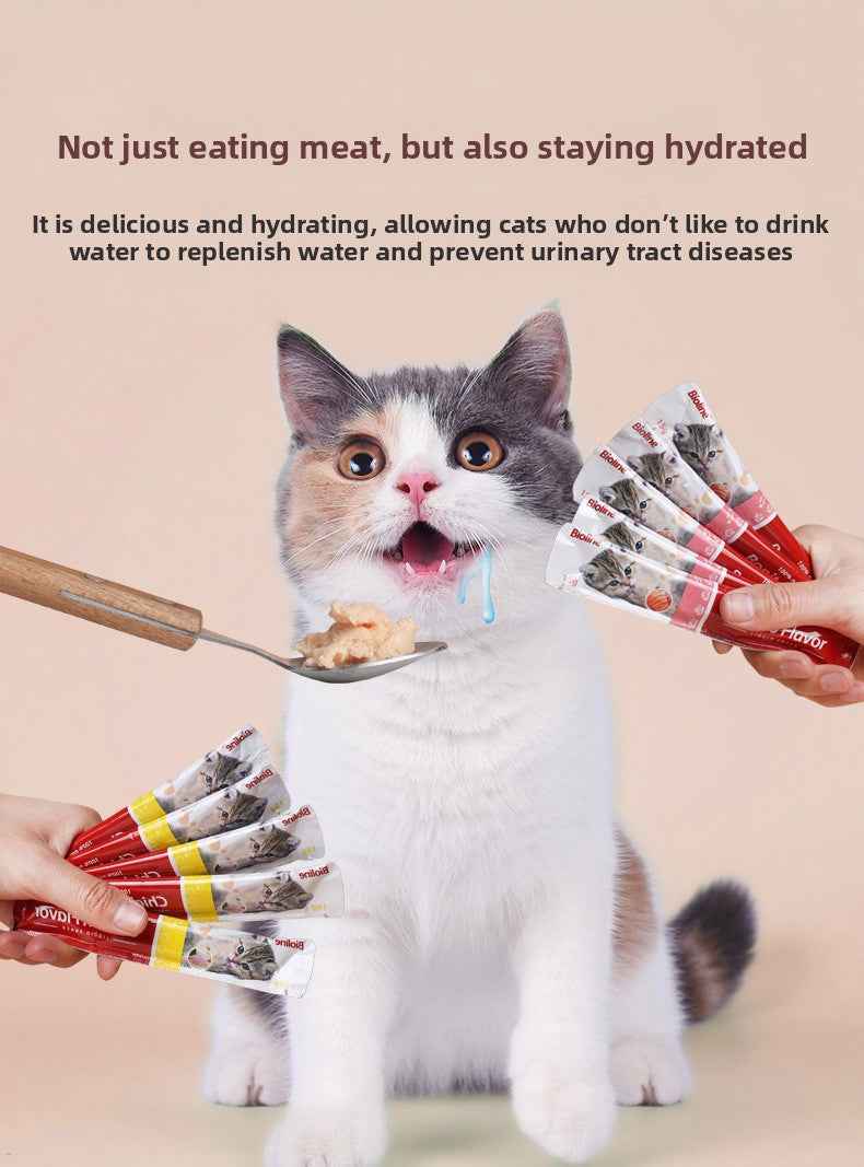 Pet cat treats in stock for wholesale, suitable for adult and young cats, nutritional fattening wet food, pet cat snacks - Pawembrace.com